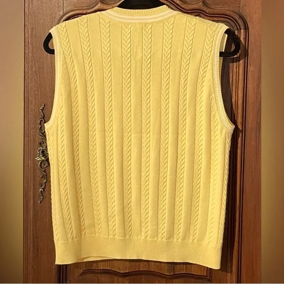 Izod Yellow V-Neck Sweater Vest - Picture 2 of 5